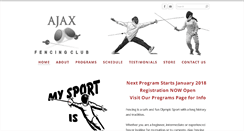 Desktop Screenshot of ajaxfencingclub.com