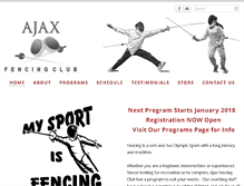 Tablet Screenshot of ajaxfencingclub.com